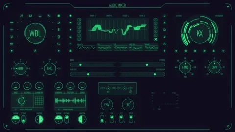 Futuristic green interface Stock Footage 140206885