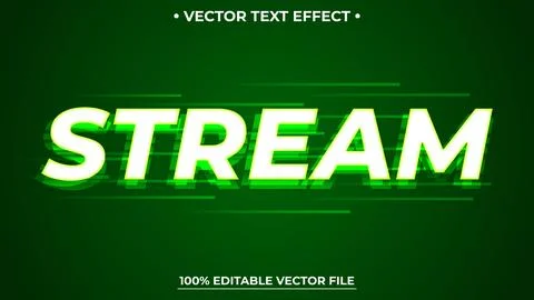 Futuristic green light editable text effect editable font vector file Stock Illustration
