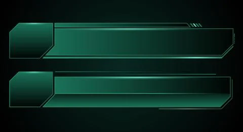 Futuristic green lower third banner with glowing tech elements and sleek ge.. Stock Illustration