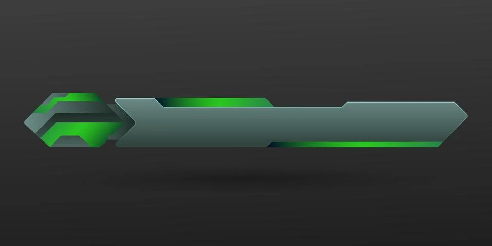 Futuristic green lower third title banner bar for video streaming Stock Illustration