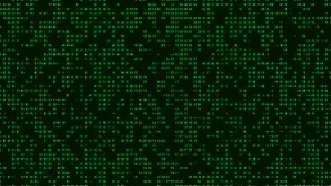 Futuristic Green Matrix Glitch: Digital Patterns with Hi-Tech Binary Code Stock Footage 252632857