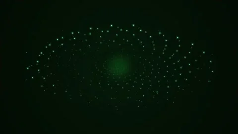 Futuristic Green Neon Particle Vortex Seamless Background 스톡 동영상 345455126