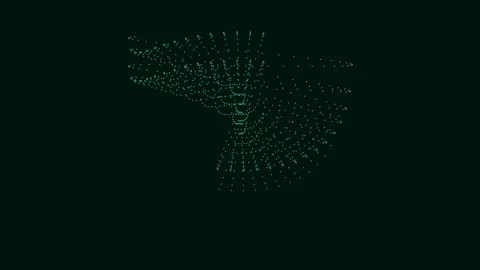 Futuristic green particle flow visualizing global data network connection s.. Stockbeeldmateriaal 342524123