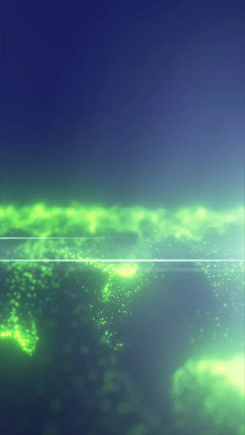 Futuristic green particle wave glowing across a blue gradient background, s.. Stock Footage 337614726
