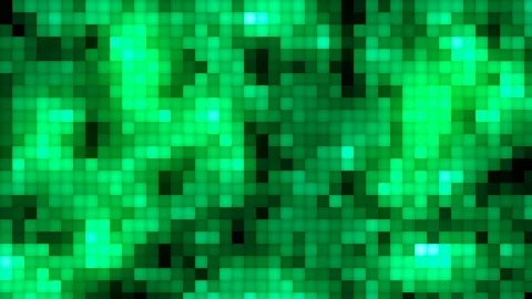 Futuristic green pixelated tiles mosaic. pixel block background. technology s Stock Footage 121436660