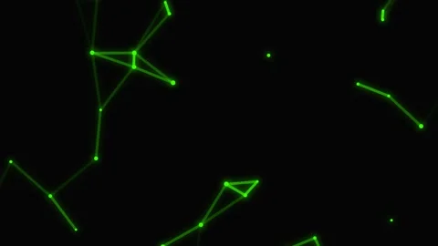 Futuristic Green Plexus Technology Background with Animated Network Connections  Stock Footage 338437381