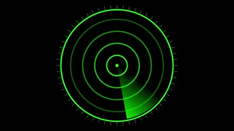 Futuristic green radar scan animation display Video stock 312503317