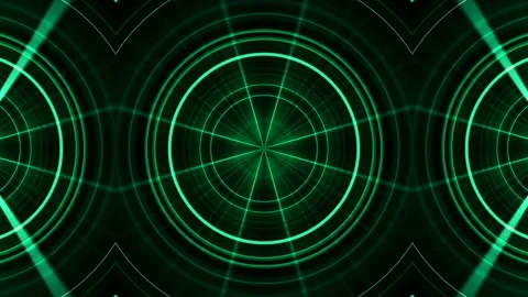 Futuristic Green Radar Scanner Animation, HUD Target Tracking Interface Stock Footage 339703885