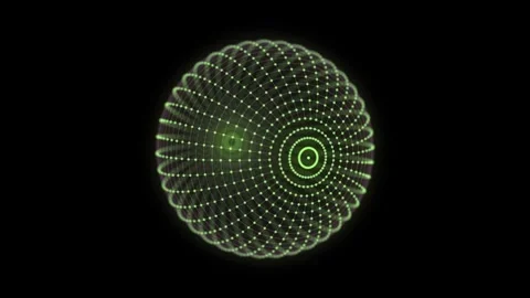 Futuristic green sphere of particles and lines. Network connection big data. Stock Footage 331239545