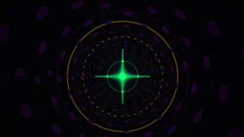 Futuristic Green Starburst HUD Interface with Digital Elements. Stock Footage 334521911