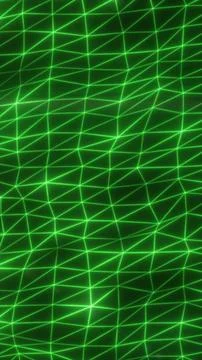 Futuristic green wireframe mesh surface with geometric lines, ideal for dig.. Ilustração Stock