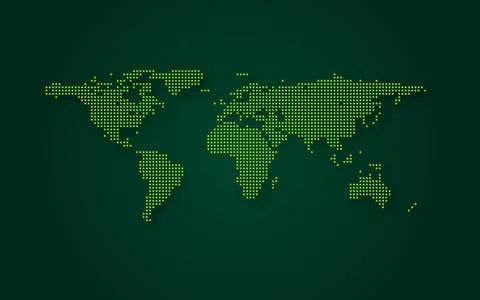 Futuristic green world map abstract technology background. Digital transfor.. Stock Illustration