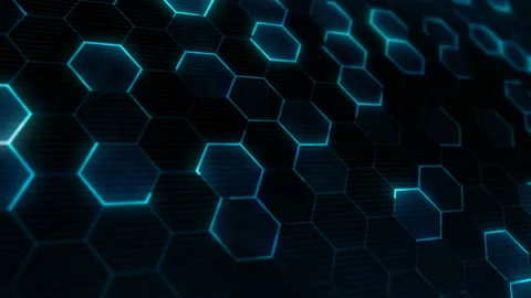 Futuristic grid with hexagonal texture. Stock Footage 132134366