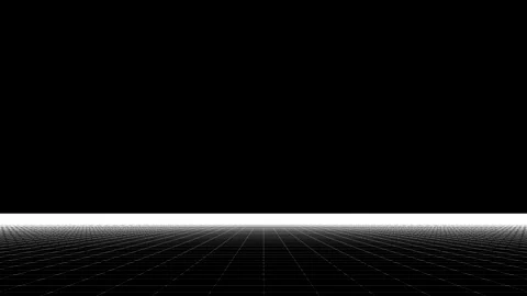 Futuristic Grid Horizon with Infinite Perspective and Black Sky Stock Footage 341780344