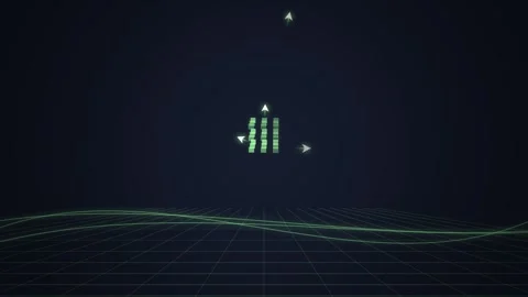 Futuristic Grid Interface with Cursor and Data Flow Animation Stock Footage 348414112
