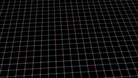 Futuristic Grid with Neon Vibes in a Digital Matrix Horizon View Vídeos de archivo 341926175
