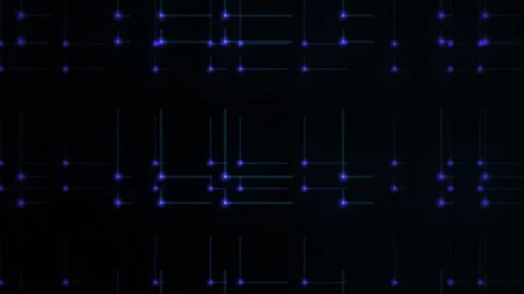 Futuristic Grid Pattern with Blue Lights. Stock Footage 335108485