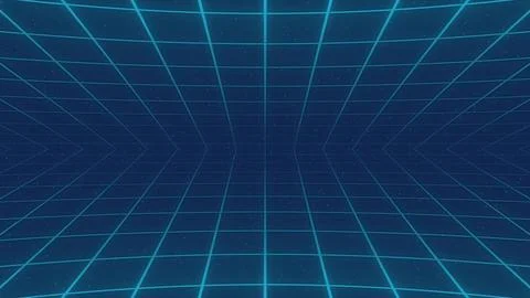 Futuristic grid pattern in a digital space. Illustrazione stock