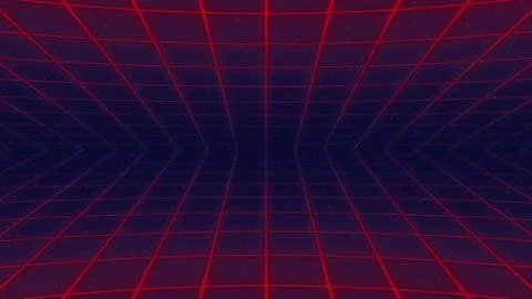 Futuristic grid pattern in red and blue tones. Stock Illustration