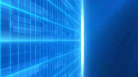 Futuristic grid platform glowing with neon blue lines イラスト素材