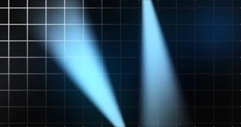 Futuristic grid technology background with volumetric spotlight beams movin.. Stock Illustration