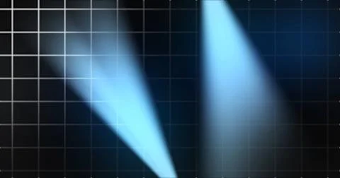 Futuristic grid technology background with volumetric spotlight beams movin.. Stock Illustration