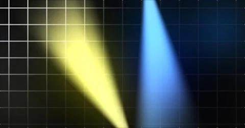 Futuristic grid technology background with volumetric spotlight beams movin.. Stock Illustration