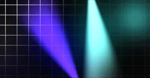 Futuristic grid technology background with volumetric spotlight beams movin.. Stock Illustration