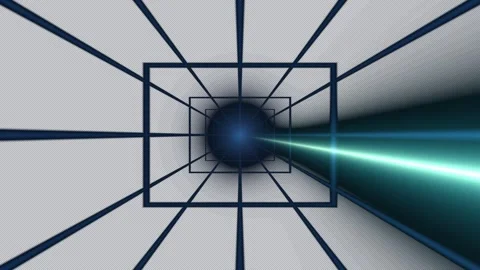 Futuristic Grid Tunnel Light Beam Seamless Loop Stock Footage 342441605