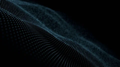 Futuristic grid wave of glitter blue digital dots data smooth seamless animation Stockbeeldmateriaal 118281373