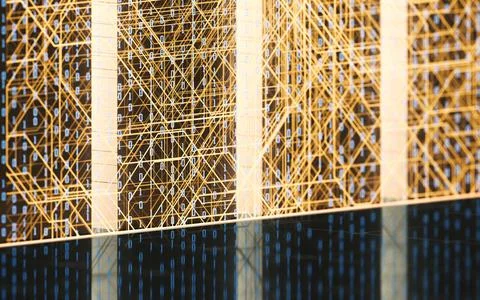 Futuristic gridding and lights, 3d rendering. Stock Illustration