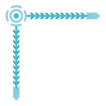 Futuristic gui corner frame element with arrow lines Stock Illustration