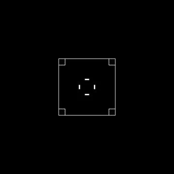 Futuristic GUI rectangle target, aim, sight, HUD reticle, cyber aesthetics Stock Illustration