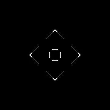 Futuristic GUI rhombus target, aim, sight, HUD reticle, cyberpunk aesthetics Illustrazione stock