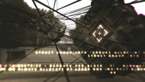 Futuristic Hacker Scene Tracked Elements onto Live Footage Stock Footage 142780483