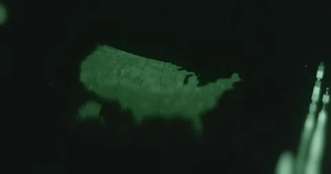 Futuristic hacker style interface with the map of USA Stock Footage 313425000