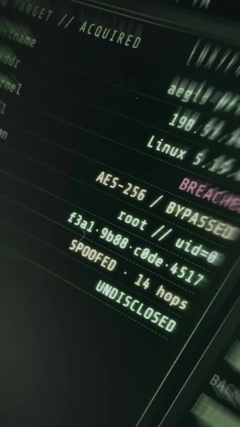 Futuristic hacker terminal representing ethical hacking concept Stock Footage 335872183