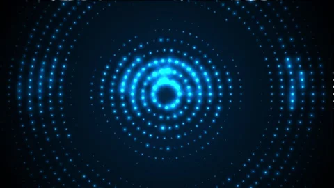Futuristic halftone tech blue neon dots abstract motion background Stock Footage 339758303