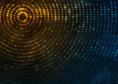 Futuristic halftone tech blue orange neon dots abstract grunge background 스톡 일러스트