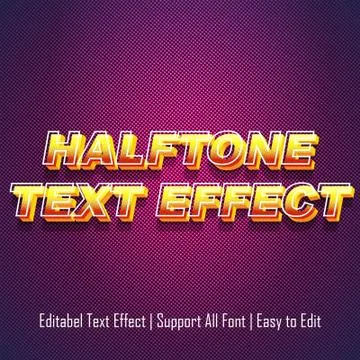 Futuristic Halftone Text Effect. Stock Illustration