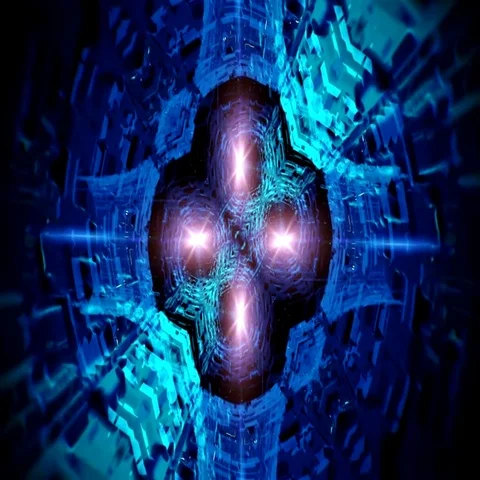 Futuristic hall, digital gate Video stock 69544683