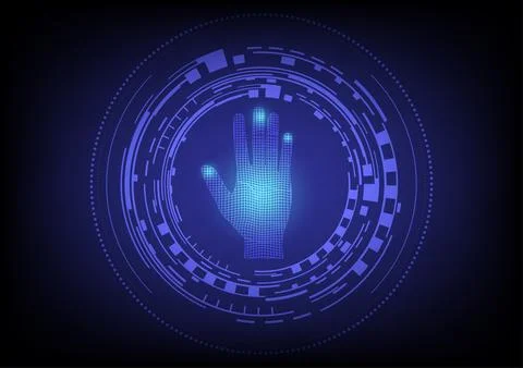 Futuristic hand scan recognition technology . Illustrazione stock