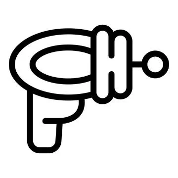 Futuristic handgun icon outline vector. Laser pistol イラスト素材