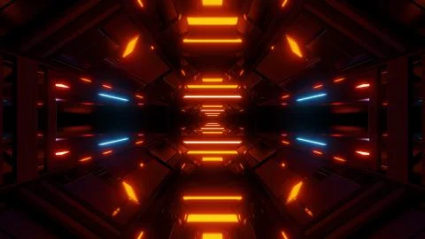 Futuristic hangar background wallpaper 3d render Stock Illustration