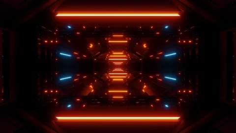 Futuristic hangar background wallpaper 3d render Stock Illustration