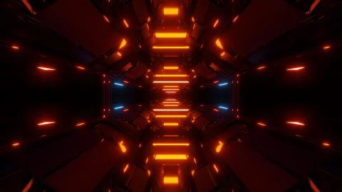 Futuristic hangar background wallpaper 3d render Stock Illustration