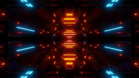 Futuristic hangar background wallpaper 3d render Stock Illustration