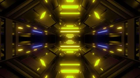 Futuristic hangar background wallpaper 3d render Stock Illustration