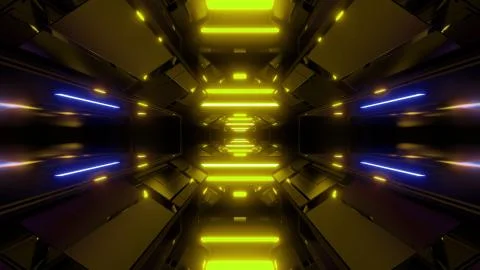 Futuristic hangar background wallpaper 3d render Stock Illustration