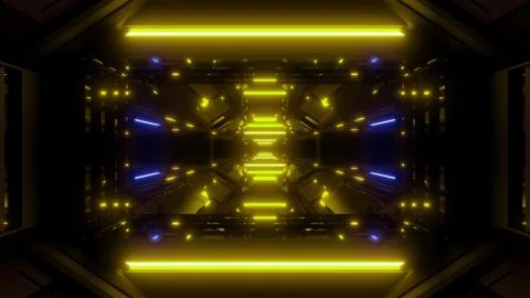 Futuristic hangar background wallpaper 3d render Stock Illustration